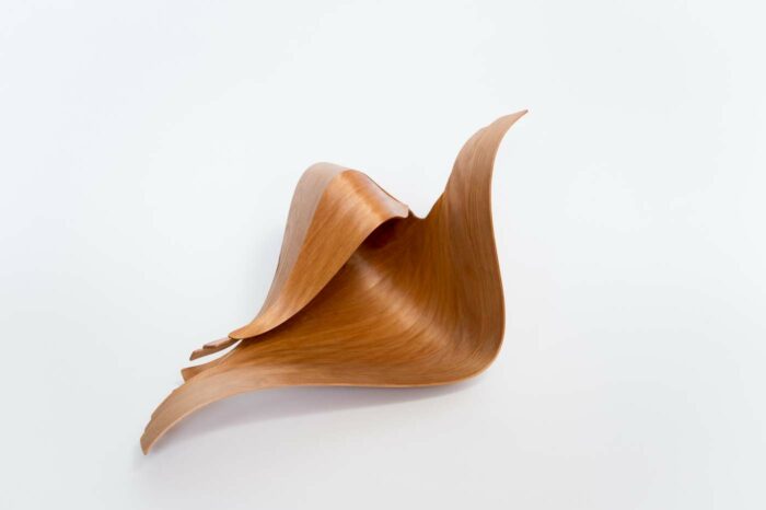 Bent lamination wood sculpture by Alison Croney Moses