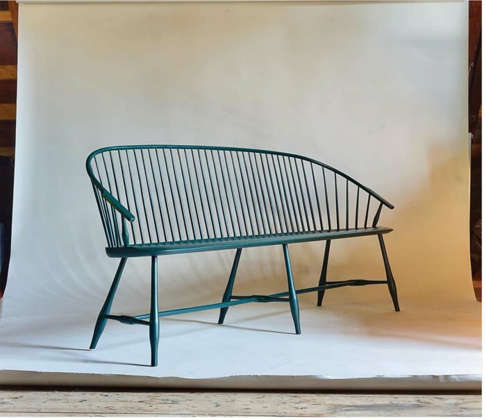 green, long windsor bench