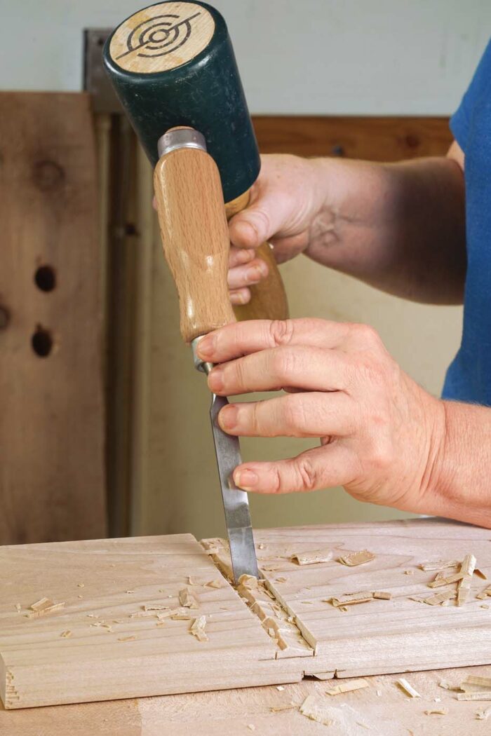 using hand mallet