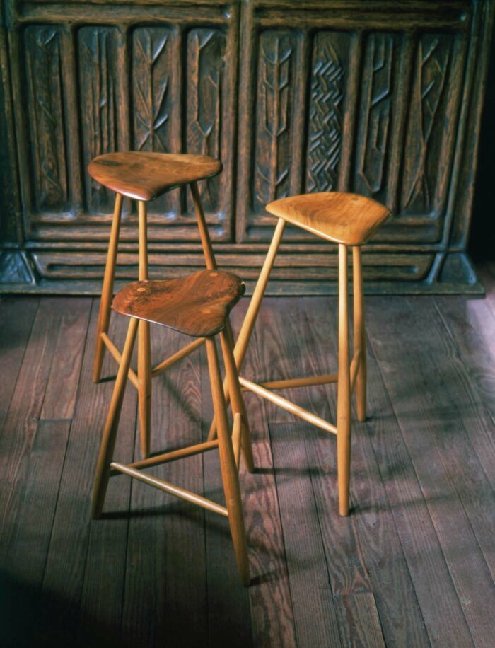 hand carved stools by Wharton Esherick