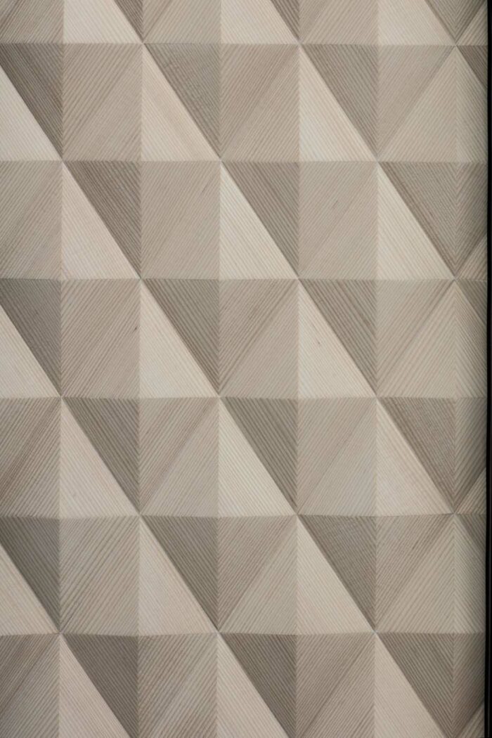 diamond textured wood pattern of one of Gunther Pfeffer's cabinets