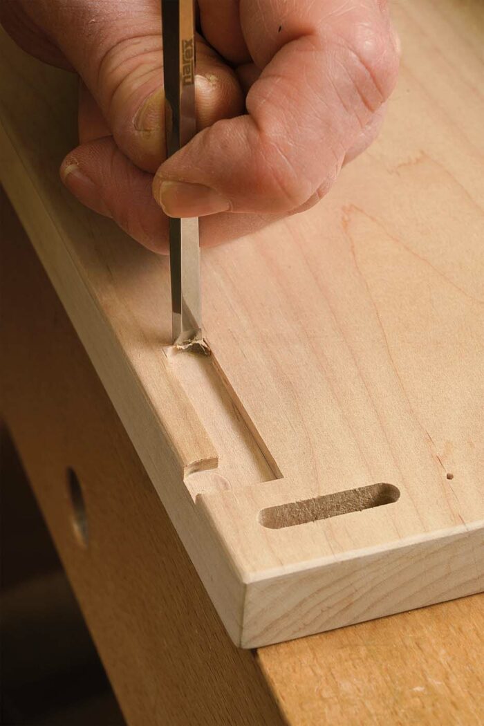 carve in a place for the gold leaf hinge