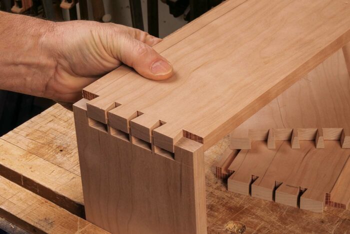 putting dovetailed box sides together