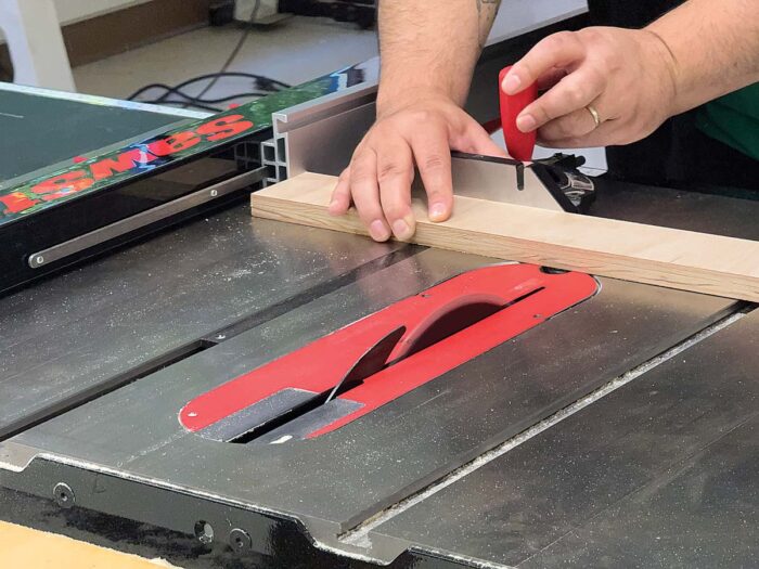 T-Glide Advance Rip Fence (ATGP-FA) being used to cut wood with table saw